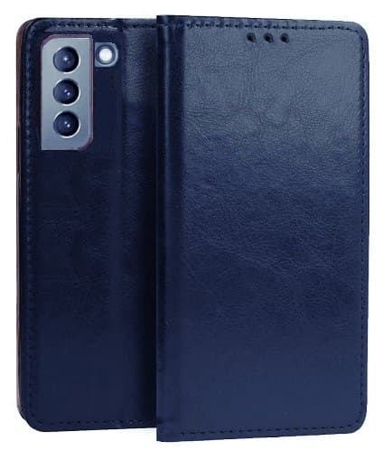 Plånboksfodral Samsung Galaxy S22+ (S22 Plus) Italienskt Läder Marinblå