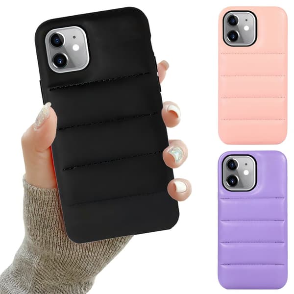 iPhone 12 - Puffer Skal / Skydd Purple