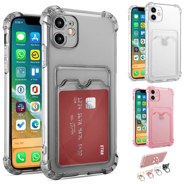 Skydda din iPhone 11 - Köp ett skal med kortfack! Grey
