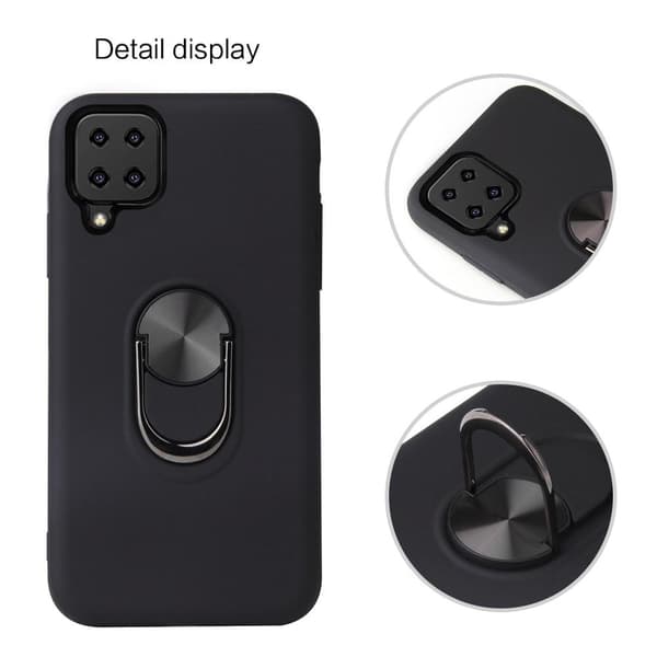 Samsung Galaxy A12 Hybrid skal med Finger Ring - Svart