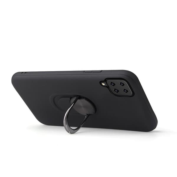 Samsung Galaxy A12 Hybrid skal med Finger Ring - Svart