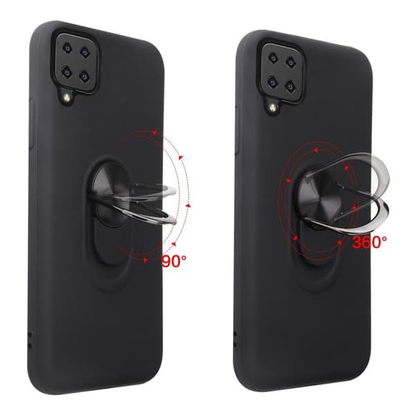Samsung Galaxy A12 Hybrid skal med Finger Ring - Svart