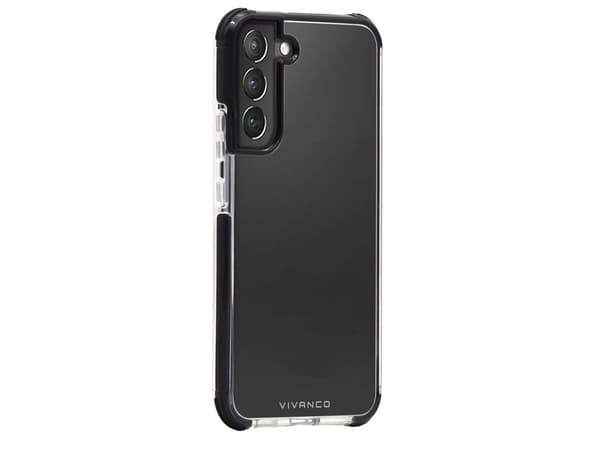 Vivanco Rock Solid, Etui, Samsung, Galaxy S22 Plus, 16,8 cm (6.6"), Sort, Gjennomsiktig