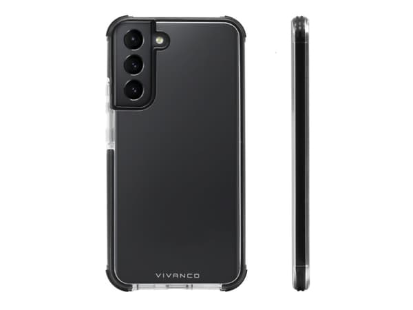 Vivanco Rock Solid, Etui, Samsung, Galaxy S22 Plus, 16,8 cm (6.6"), Sort, Gjennomsiktig
