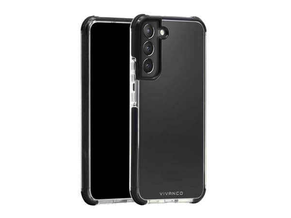 Vivanco Rock Solid, Etui, Samsung, Galaxy S22 Plus, 16,8 cm (6.6"), Sort, Gjennomsiktig