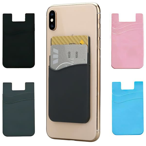 Double Layers Phone Card Holder Wallet Pink