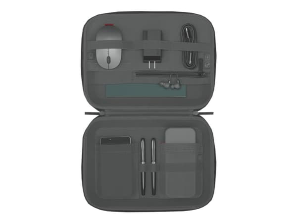 Lenovo Go - Hard eske for mobiltelefon / øretelefoner / nettbrett / kabel / strømadapter / penner / nødlader / mus - polyester, gjenvunnet PET - mørk
