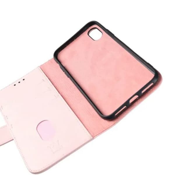 iPhone X/XS - Genuint plånboksfodral - Rosa