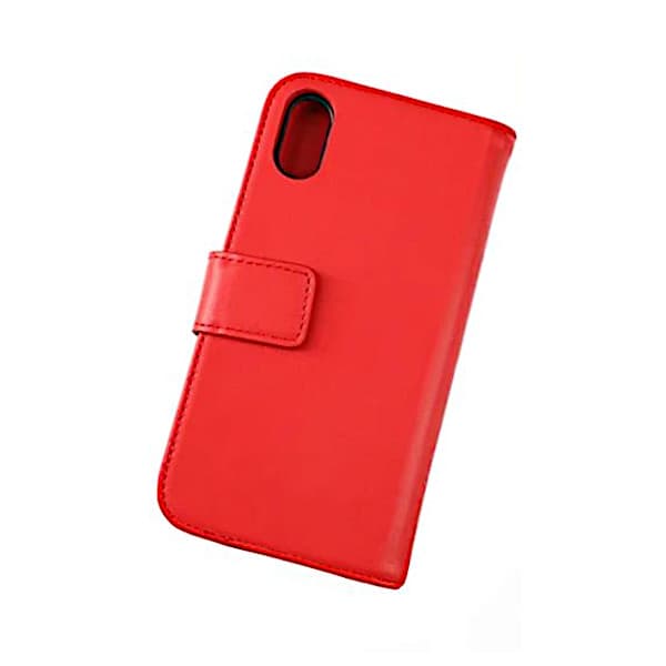 iPhone X/XS - Genuint plånboksfodral - Röd