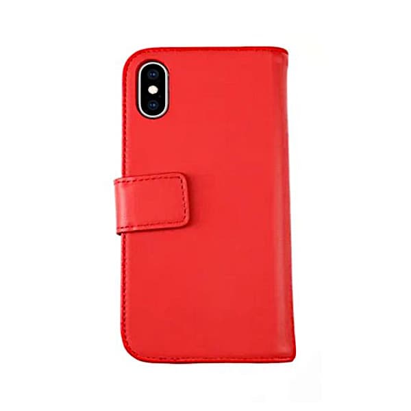 iPhone X/XS - Genuint plånboksfodral - Röd