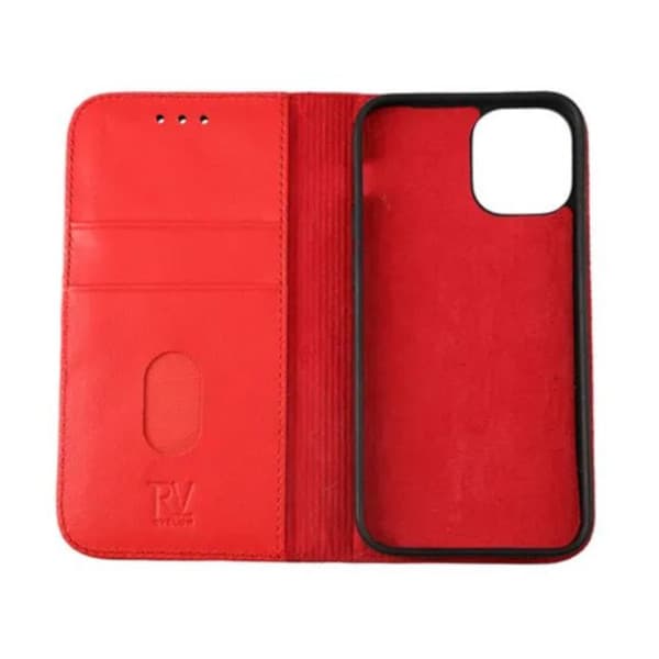 iPhone 12 Mini - Genuint plånboksfodral - Röd