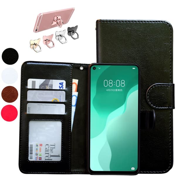 Huawei P40 Lite - Læder cover / Beskyttelse Black
