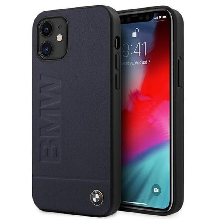 BMW Signature Logo Imprint Skal iPhone 12 Mini - Marinblå
