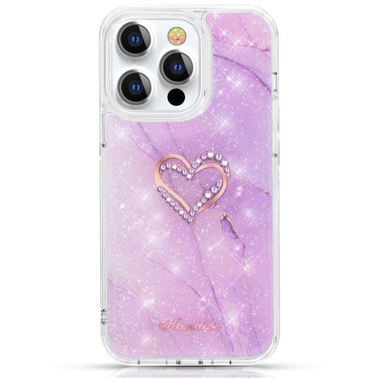 Kingxbar Epoxy Series Skal iPhone 13 Pro - Marble Lila