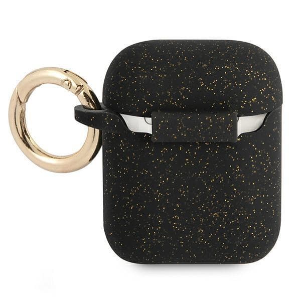 Guess Silicone Glitter Skal AirPods - Svart