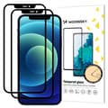 Miniatyrbild 1 av 8: [2 PACK] Wozinsky Full Glue Härdat Glas Skärmskydd iPhone 12 Pro / 12 - Svart