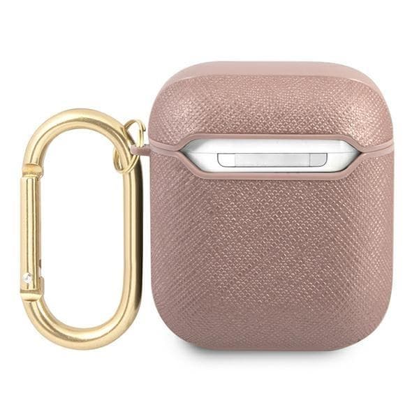 Guess Saffiano Script Metal Collection Skal AirPods - Rosa