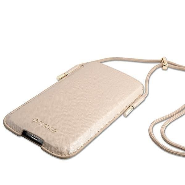 Guess Saffiano Halsbandsfodral 6.1" - Guld