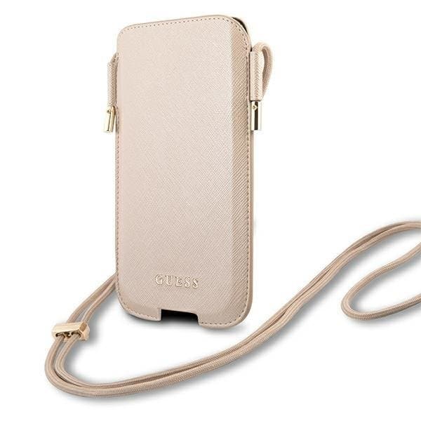 Guess Saffiano Halsbandsfodral 6.1" - Guld