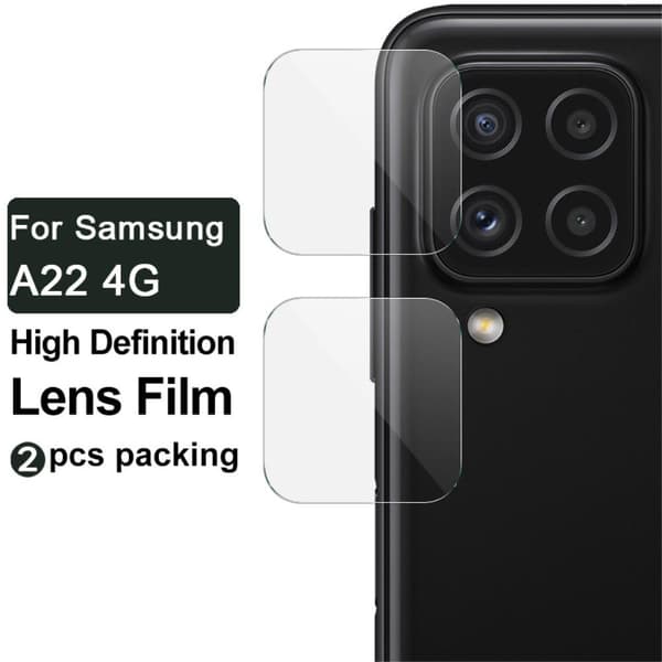 [2-PACK] Kameralinsskydd i Härdat Glas Samsung Galaxy A22 4G - Clear