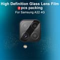 Miniatyrbild 2 av 8: [2-PACK] Kameralinsskydd i Härdat Glas Samsung Galaxy A22 4G - Clear