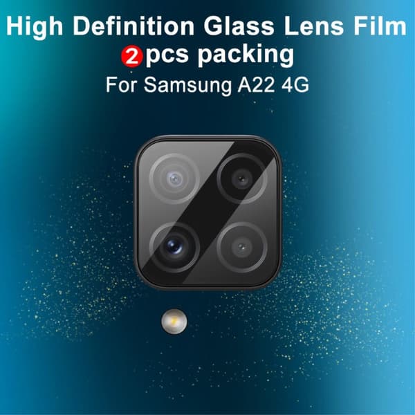 [2-PACK] Kameralinsskydd i Härdat Glas Samsung Galaxy A22 4G - Clear
