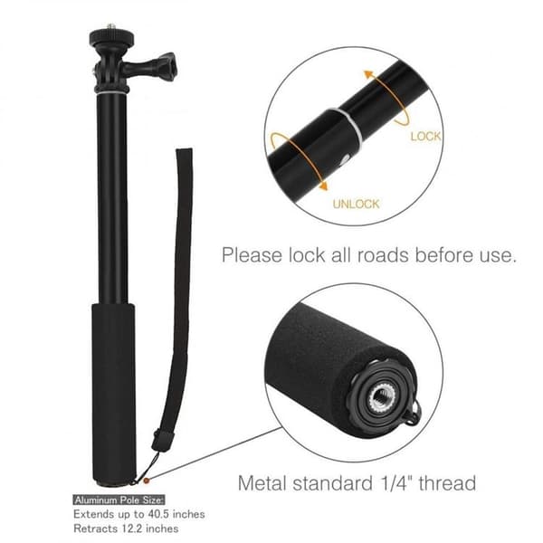 Tech-Protect Monopad och Selfie Stick Gopro Hero - Svart
