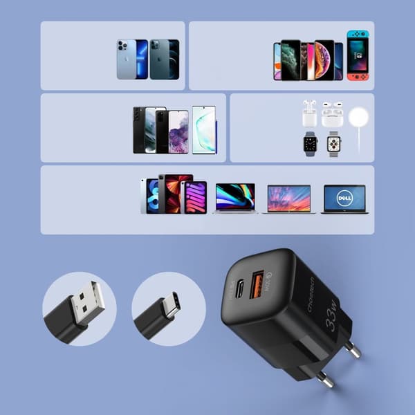 Choetech Snabbladdare 33W USB-C - Svart