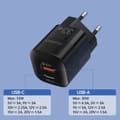 Miniatyrbild 7 av 8: Choetech Snabbladdare 33W USB-C - Svart
