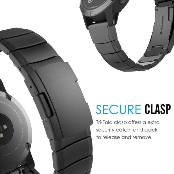 Tech-Protect Stålband Garmin Fenix 3/5X/3HR/5X Plus/6X/6X Pro/7X Svart