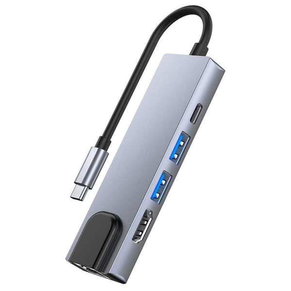 Tech-Protect V3-Hub Adapter 5in1 - Grå