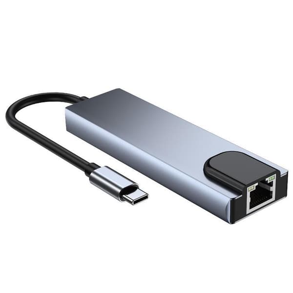 Tech-Protect V3-Hub Adapter 5in1 - Grå