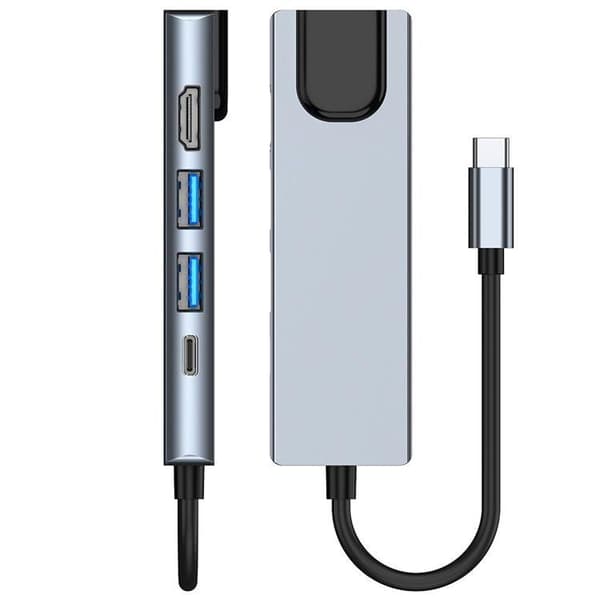 Tech-Protect V3-Hub Adapter 5in1 - Grå