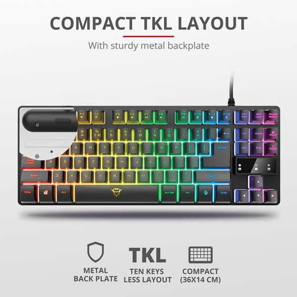 TRUST GXT 833 Thado TKL RGB Gaming Keyboard Nordisk