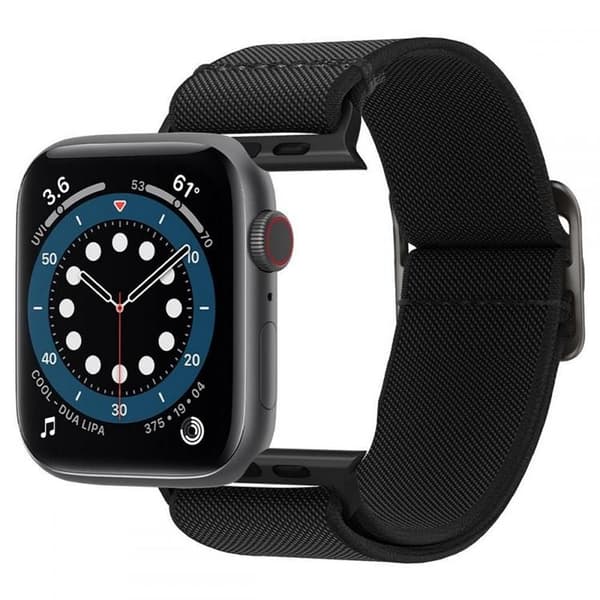 Spigen Fit Lite Armband Apple Watch 4/5/6/7/8/SE/Ultra (42/44/45/49 mm) - Svart