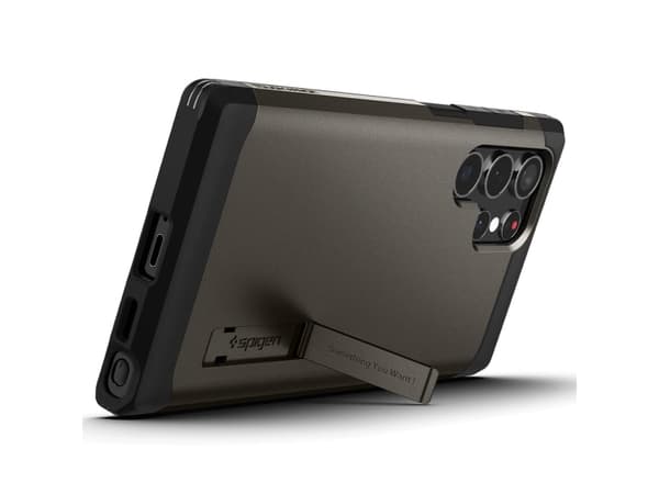 Spigen Tough Armor, Omslag, Samsung, Galaxy S22 Ultra 5G, 17,3 cm (6.8"), Svart, Metallisk