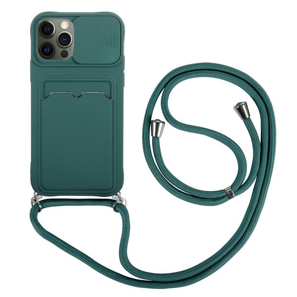 iPhone 12 Pro Max - Smidigt Skyddande Skal med Korthållare