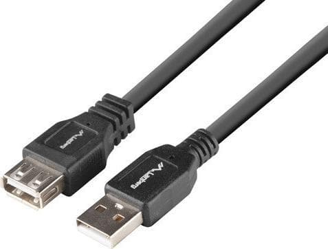 USB-A skjøteledning M/F 2,0 1,8m sort BOX