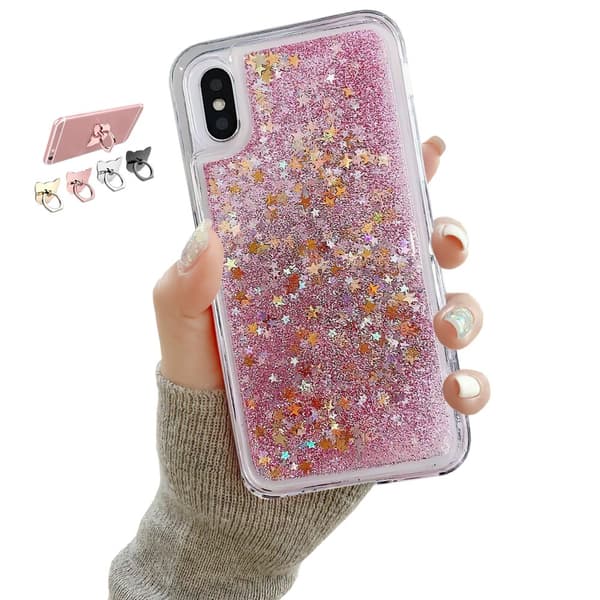 iPhone X/Xs - Flytande Glitter 3D Bling Skal Case