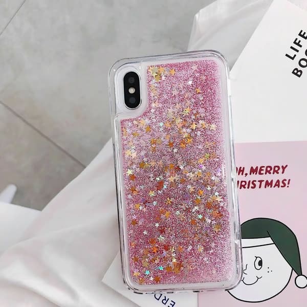 iPhone X/Xs - Moving Glitter 3D Bling Cover / Beskyttelse