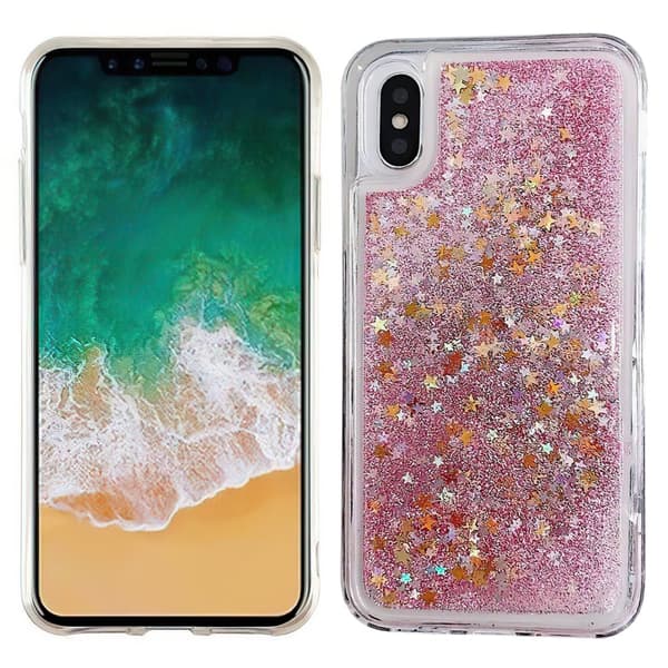 iPhone X/Xs - Moving Glitter 3D Bling Cover / Beskyttelse