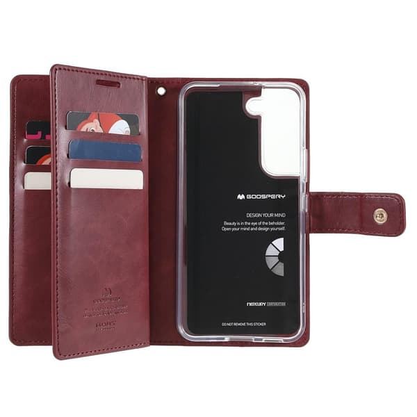 Samsung Galaxy S22 MERCURY GOOSPERY Mansoor Wallet Case WineRed
