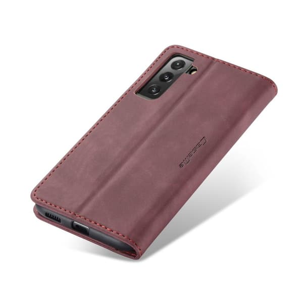 CASEME Retro Wallet Case for Samsung Galaxy S22 - Red