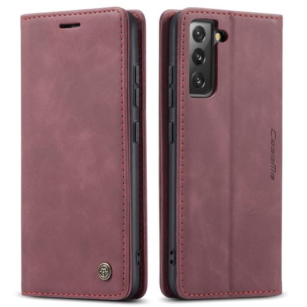 CASEME Retro Wallet Case for Samsung Galaxy S22 - Red