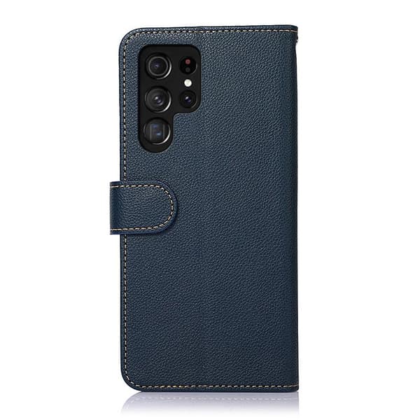 KHAZNEH Samsung Galaxy S22 Ultra Plånboksfodral - Blå/Brun