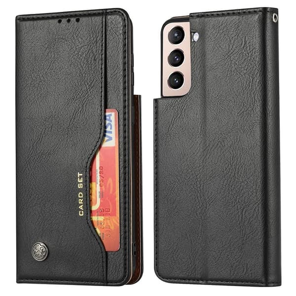Samsung Galaxy S22+ Pung Stand til Telefon Flippetui Cover - Sort