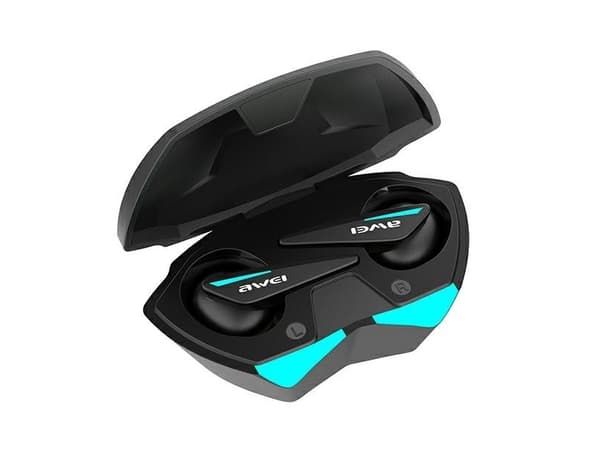 AWEI Bluetooth 5.0 T23 TWS kuulokkeet + pelidokkari musta/musta
