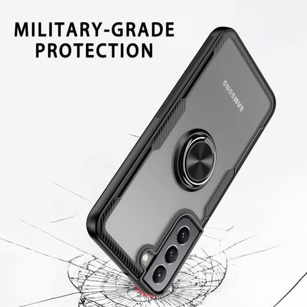 Samsung Galaxy S22 5G Finger Ring Kickstand Hybrid Case - Red