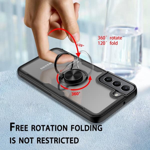 Samsung Galaxy S22+ Finger Ring Kickstand Hybrid Case - Red