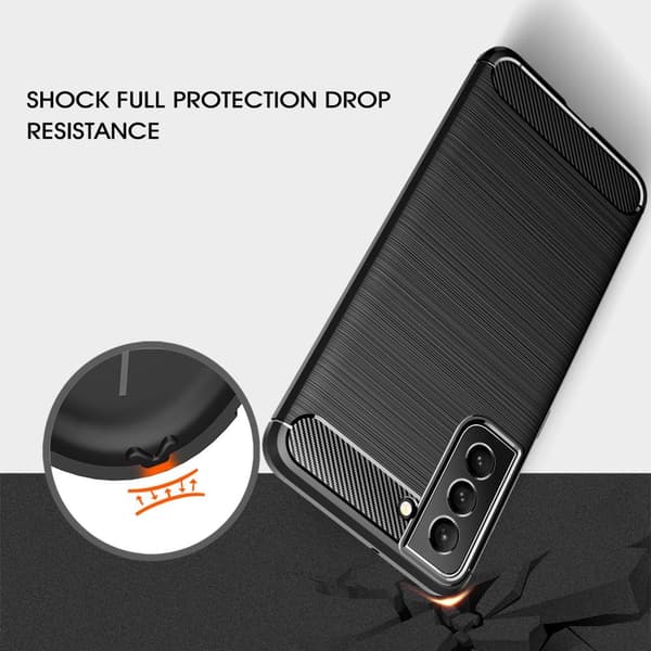 Samsung Galaxy S22+ Carbon Fiber Texture TPU Casing - Black